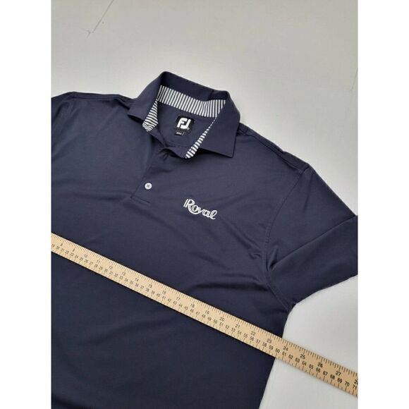 footjoy golf polo navy blue sz large short sleeve polyester - Picture 3 of 8